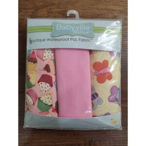 BABYVILLE Boutique DIAPER Waterproof PUL Fabric Cupcake Butterfly NEW A9